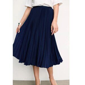 Polo Ralph Lauren Pleated Midi Skirt Navy